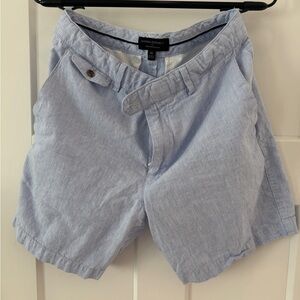 Banana Republic Blue Flat Linen Front Shorts